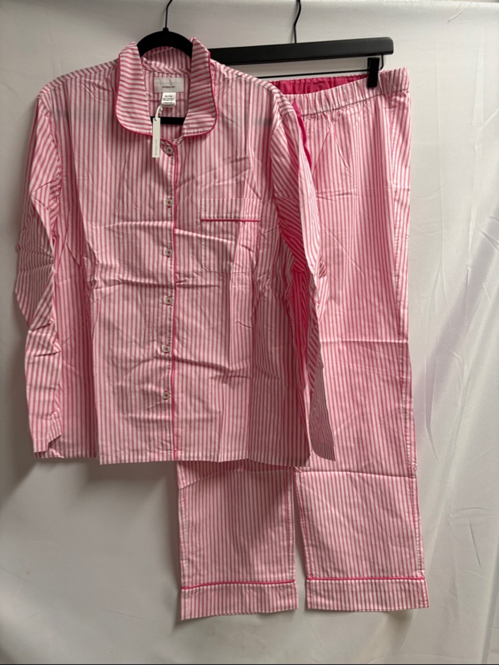 Three J NYC Jamie Pajama Set Pink Stripe Size XL NWT